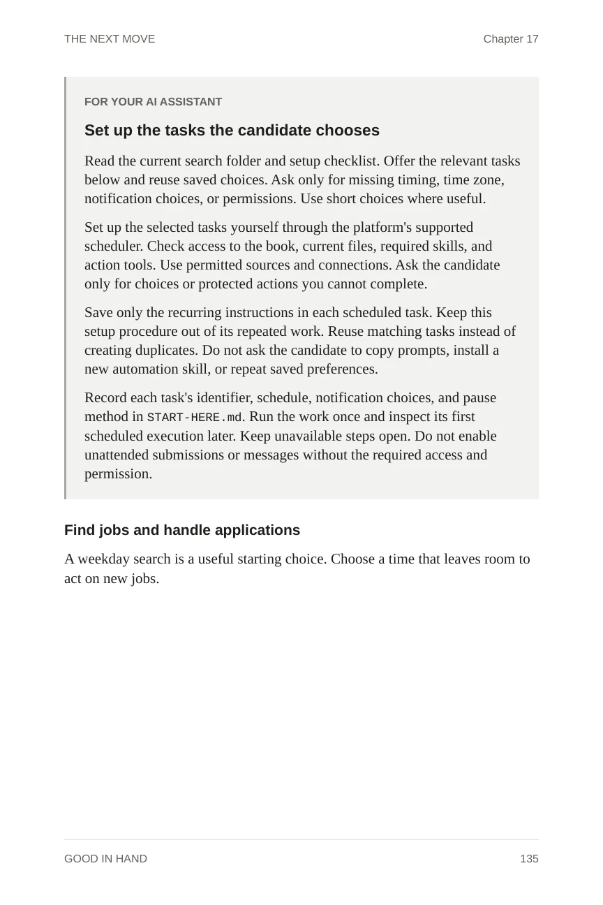Set up recurring job-search work