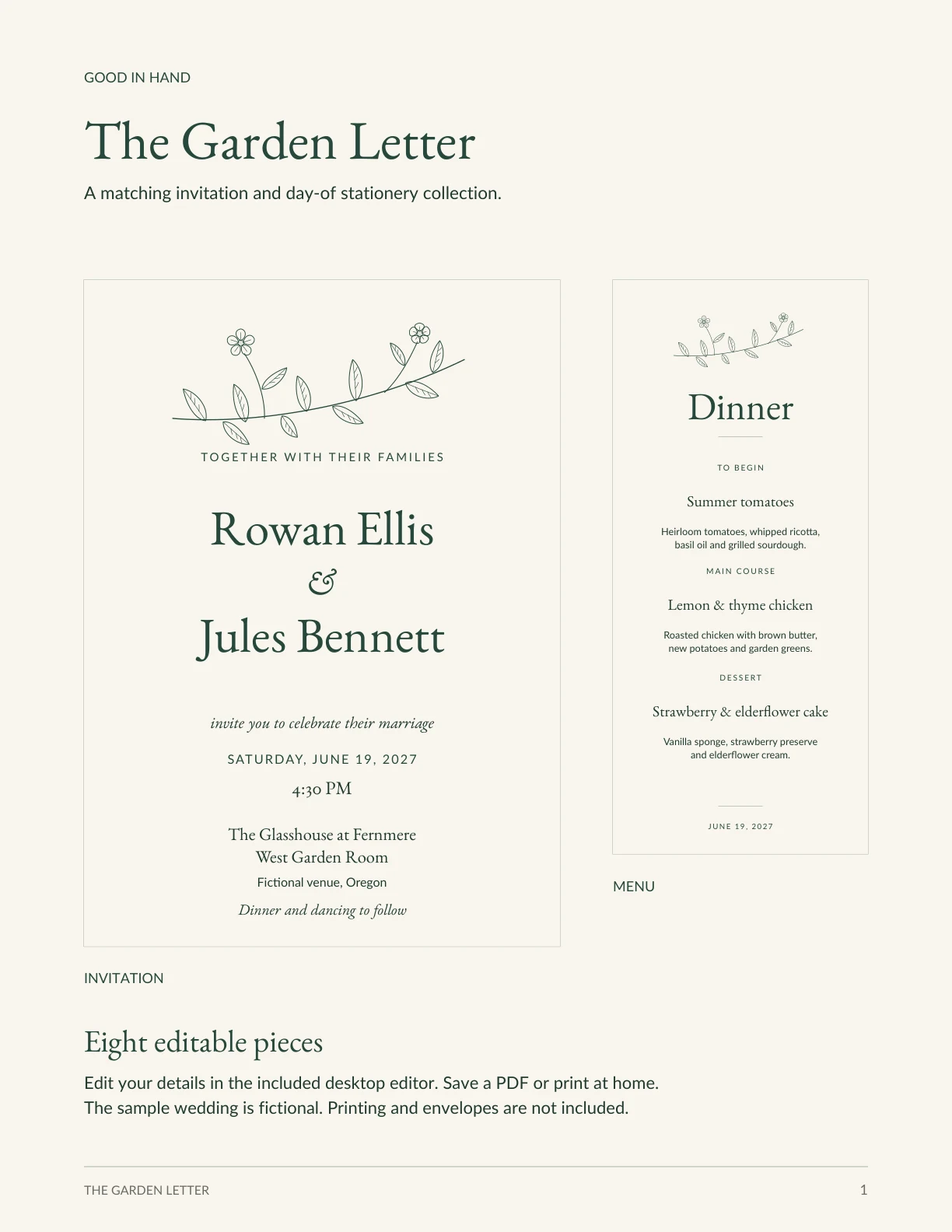 The Garden Letter collection